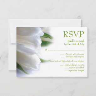 Tarjeta RSVP para tulipanes blancos