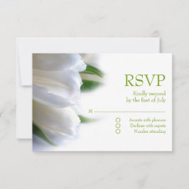 Tarjeta RSVP para tulipanes blancos