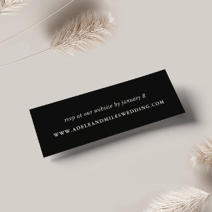 Tarjeta RSVP para web simple de Boda blanco y negr