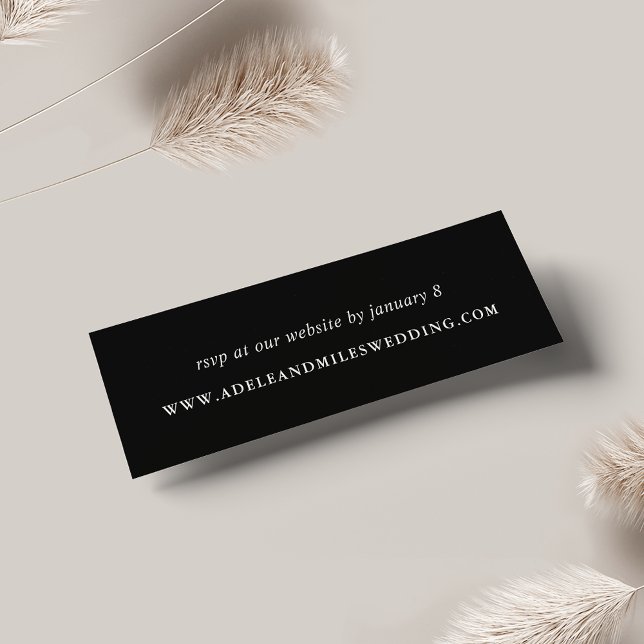 Tarjeta RSVP para web simple de Boda blanco y negr (Subido por el creador)