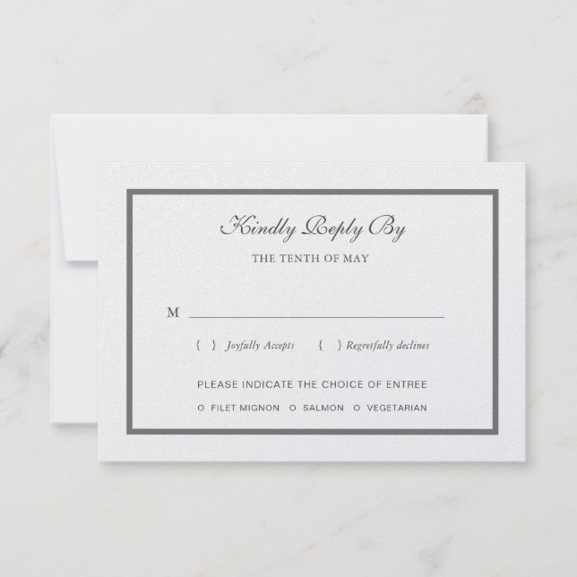 Tarjeta RSVP Pearl Shimmer Wedding (Anverso)