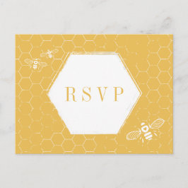 Tarjeta RSVP Personalizado de patrón blanco amaril