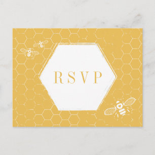 Tarjeta RSVP Personalizado de patrón blanco amaril