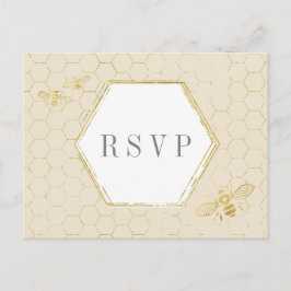 Tarjeta RSVP Personalizado de patrón de oro de cre