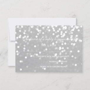 Tarjeta RSVP - Plata gris Boda
