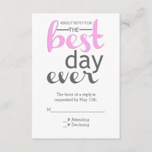 Tarjeta RSVP por el mejor día de la vida