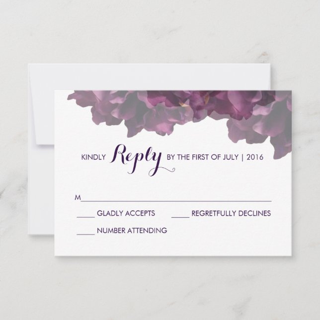 Tarjeta RSVP Purple Floral (Anverso)