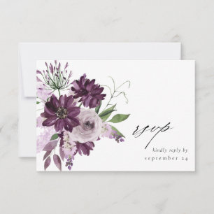Tarjeta RSVP Purple & Lavender Floral w Meal