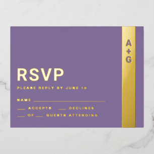 Tarjeta RSVP púrpura