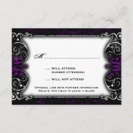 Tarjeta RSVP púrpura Gótica Victoriana Spooky