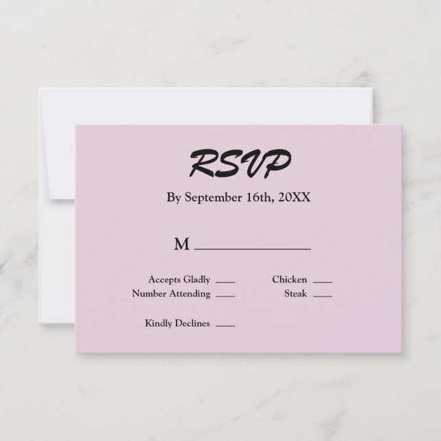 Tarjeta RSVP púrpura Ligera (Anverso)