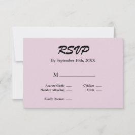 Tarjeta RSVP púrpura Ligera