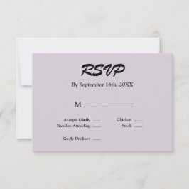 Tarjeta RSVP púrpura Ligera