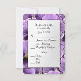 Tarjeta RSVP Púrpura Pansy con opciones Entree