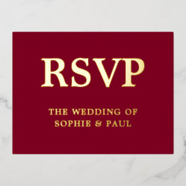 Tarjeta RSVP Relieve metalizado de la elección de 