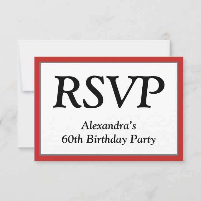 Tarjeta "RSVP" respetable, limpia y elegante (Anverso)