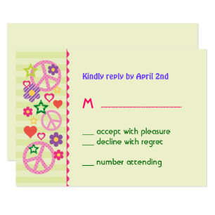 Tarjeta RSVP Retro Groovy