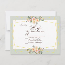 Tarjeta RSVP Romántica de Floral Verde Sage Botáni