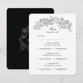 Tarjeta RSVP Romántica para eventos múltiples de c