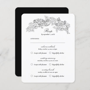Tarjeta RSVP Romántica para eventos múltiples de c