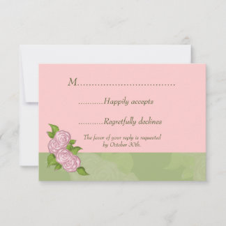 Tarjeta RSVP Romántica rosa y Cardíaca