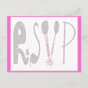 Tarjeta RSVP rosa