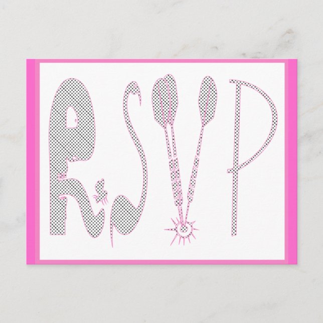 Tarjeta RSVP rosa (Anverso)