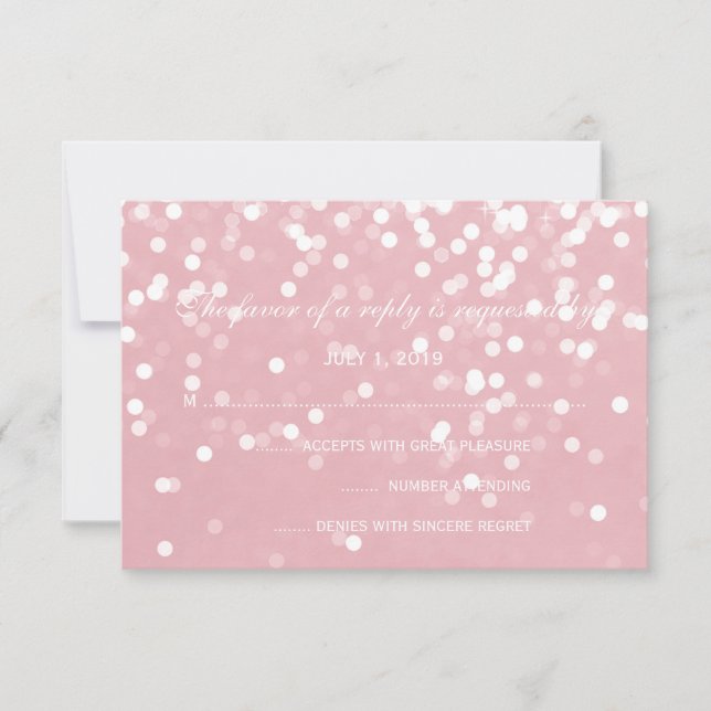 Tarjeta RSVP - Rosa Boda parkling (Anverso)