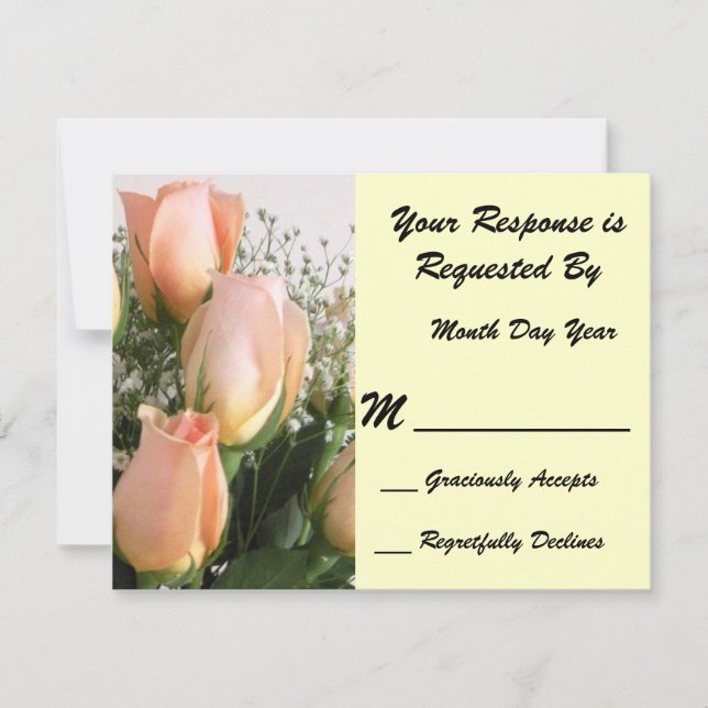 Tarjeta RSVP Rosa de color (Anverso)