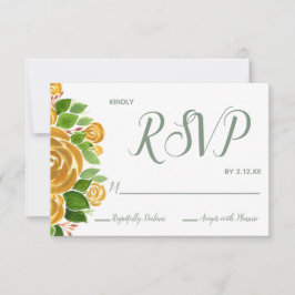 Tarjeta RSVP Rosa de oro