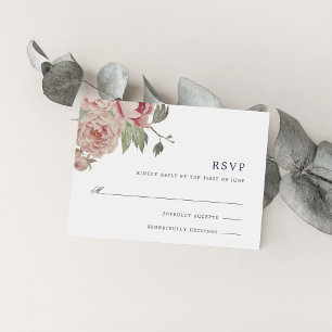 Tarjeta RSVP Rosa de Rubor