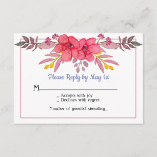 Tarjeta RSVP Rosa Dusty