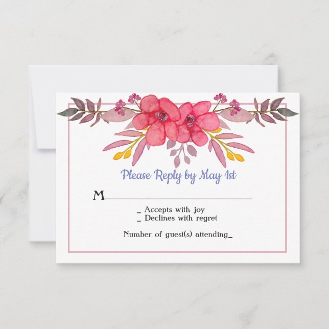 Tarjeta RSVP Rosa Dusty (Anverso)