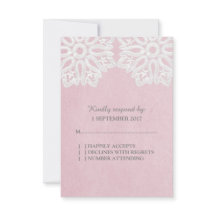 Tarjeta RSVP Rosa Elegant Lace
