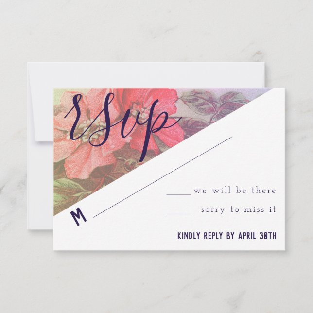 Tarjeta RSVP Rosa moderna (Anverso)