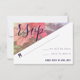 Tarjeta RSVP Rosa moderna
