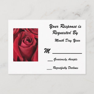Tarjeta RSVP Rosa Roja