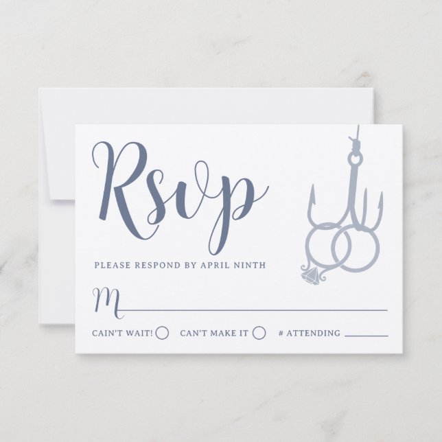 Tarjeta RSVP RSVP de los anillos de los Bodas de p (Anverso)