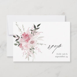 Tarjeta RSVP Rubor Pink Floral 2 w para comidas