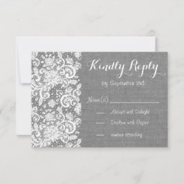 Tarjeta RSVP rusa con grifo y encaje