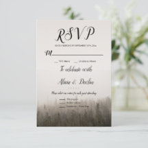 Tarjeta Rsvp Rustic Forest Misty Mysterie Paisajes