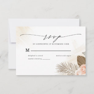 Tarjeta RSVP Rústica Boho Floral Terracotta Weddin