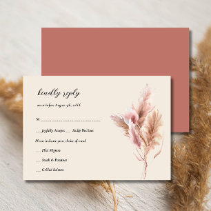 Tarjeta RSVP Rústica Boho Pampas