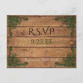 Tarjeta RSVP Rústica Celtic Claddagh