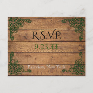Tarjeta RSVP Rústica Celtic Claddagh