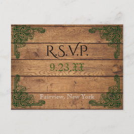 Tarjeta RSVP Rústica Celtic Claddagh