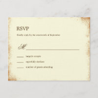 Tarjeta RSVP Rústica de Boda de Viñedo - Marrón