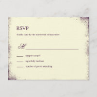 Tarjeta RSVP Rústica de Boda de Viñedo - Púrpura