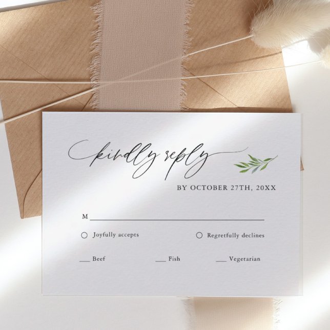 Tarjeta RSVP Rústica de Boda Rústica de Verdor (Subido por el creador)