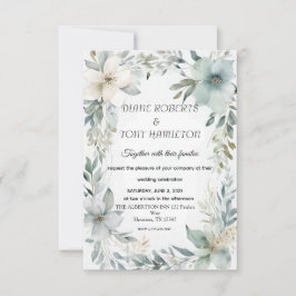 Tarjeta RSVP Rústica Floral & Boda Minimalista